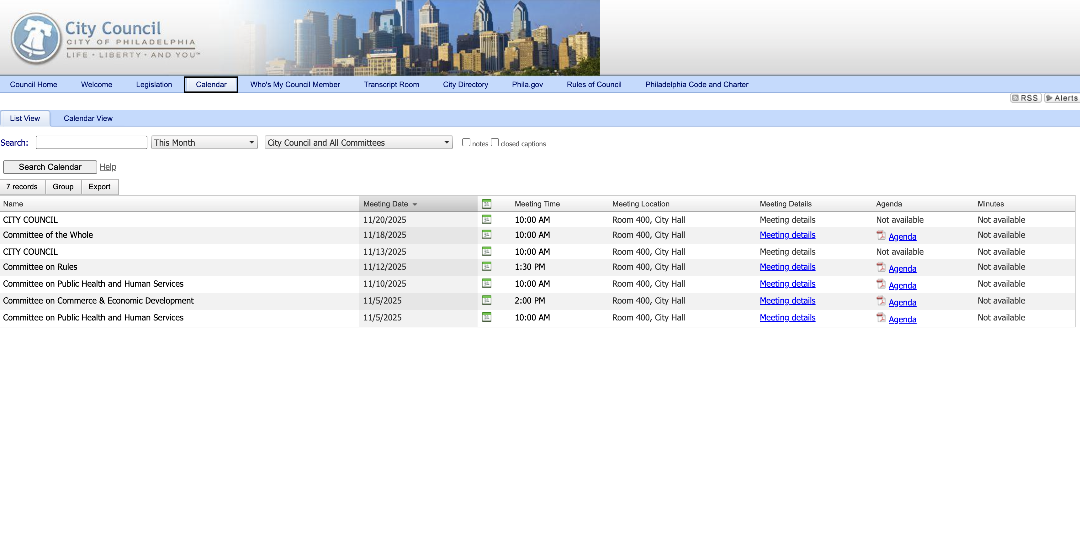 Council Events Extractor